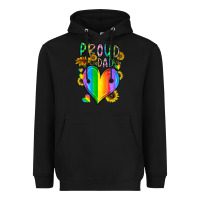Black proud dad love Heavyweight Hoodie - CowhideDigitalArt