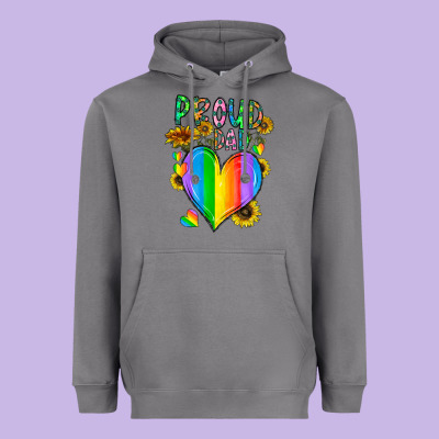 Proud Dad Love Heavyweight Hoodie Designed By Cowhidedigitalart