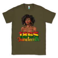 Army Green 1865 juneteenth with afro black woman Classic Tee - texasbilliewilder