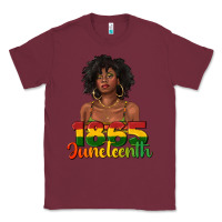 Burgundy 1865 juneteenth with afro black woman Classic Tee - texasbilliewilder