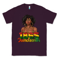 Plum 1865 juneteenth with afro black woman Classic Tee - texasbilliewilder