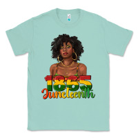 Seafoam 1865 juneteenth with afro black woman Classic Tee - texasbilliewilder
