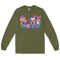 Army Green stitch with lilo coffee cups Long Sleeve Tee - AdoDesignShop