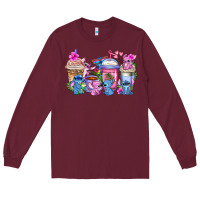 Burgundy stitch with lilo coffee cups Long Sleeve Tee - AdoDesignShop