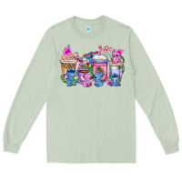 Matcha stitch with lilo coffee cups Long Sleeve Tee - AdoDesignShop