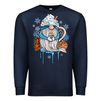 Navy winter gnome coffee Premium Sweatshirt - JahusDesignShop