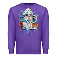 Purple winter gnome coffee Premium Sweatshirt - JahusDesignShop