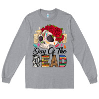 Heather Grey Day of the dead skeleton Long Sleeve Tee - RanaPortraitStore