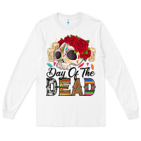 White Day of the dead skeleton Long Sleeve Tee - RanaPortraitStore