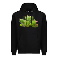 Black desert prickly pear cactus Premium Hoodie - LillyAllenDesigns