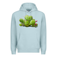 Blue Mist desert prickly pear cactus Premium Hoodie - LillyAllenDesigns