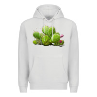 Dove Grey desert prickly pear cactus Premium Hoodie - LillyAllenDesigns
