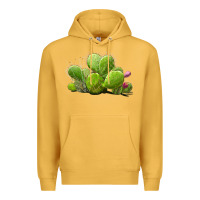 Mustard desert prickly pear cactus Premium Hoodie - LillyAllenDesigns