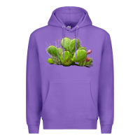 Purple desert prickly pear cactus Premium Hoodie - LillyAllenDesigns
