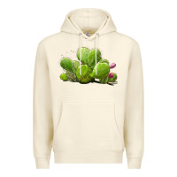 Sandshell desert prickly pear cactus Premium Hoodie - LillyAllenDesigns