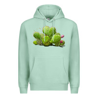 Seafoam desert prickly pear cactus Premium Hoodie - LillyAllenDesigns