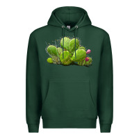 Sports Green desert prickly pear cactus Premium Hoodie - LillyAllenDesigns