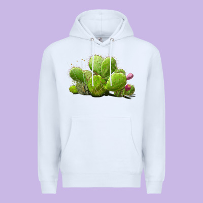 Desert Prickly Pear Cactus Premium Hoodie Designed By Lillyallendesigns