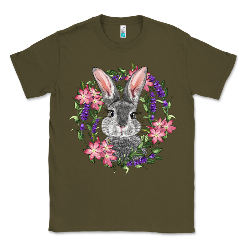 Easter Bunny With Floral Wreath Classic Tee by RanaPortraitStore | Teevron