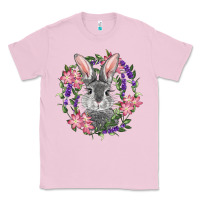 Bubblegum Pink Easter Bunny With Floral Wreath Classic Tee - RanaPortraitStore