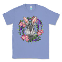 Colony Blue Easter Bunny With Floral Wreath Classic Tee - RanaPortraitStore