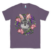 Lavender Easter Bunny With Floral Wreath Classic Tee - RanaPortraitStore