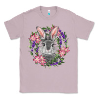 Lilac Easter Bunny With Floral Wreath Classic Tee - RanaPortraitStore