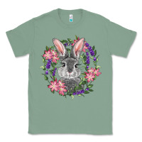 Sage Easter Bunny With Floral Wreath Classic Tee - RanaPortraitStore