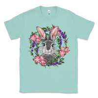 Seafoam Easter Bunny With Floral Wreath Classic Tee - RanaPortraitStore