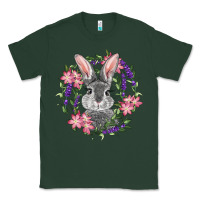 Sports Green Easter Bunny With Floral Wreath Classic Tee - RanaPortraitStore
