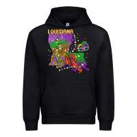 Black mardi gras louisiana map Urban Hoodie - MaliasSmallBusiness