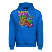 Cobalt mardi gras louisiana map Urban Hoodie - MaliasSmallBusiness