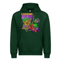 Forest Green mardi gras louisiana map Urban Hoodie - MaliasSmallBusiness