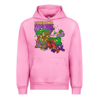 Fuchsia Pink mardi gras louisiana map Urban Hoodie - MaliasSmallBusiness