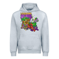 Heather Grey mardi gras louisiana map Urban Hoodie - MaliasSmallBusiness