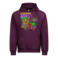 Mauve Wine mardi gras louisiana map Urban Hoodie - MaliasSmallBusiness