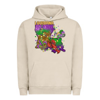 Pigment French Oak mardi gras louisiana map Urban Hoodie - MaliasSmallBusiness