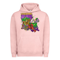 Pigment Salmon mardi gras louisiana map Urban Hoodie - MaliasSmallBusiness