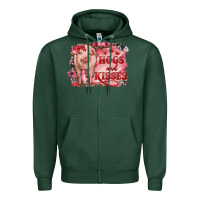 Sports Green valentine's day pig hogs and kisses Zipper Hoodie - RanaPortraitStore