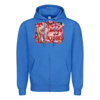 True Royal valentine's day pig hogs and kisses Zipper Hoodie - RanaPortraitStore
