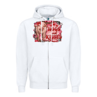 White valentine's day pig hogs and kisses Zipper Hoodie - RanaPortraitStore