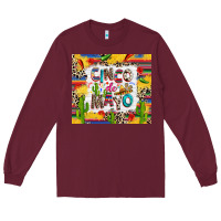 Burgundy Cinco de mayo Long Sleeve Tee - RanaPortraitStore