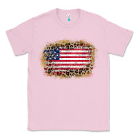 Bubblegum Pink america leopard glitter flag Classic Tee - Zillion Design Studio