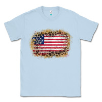 Dusty Blue america leopard glitter flag Classic Tee - Zillion Design Studio