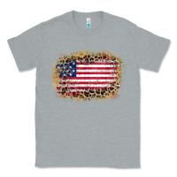 Heather Grey america leopard glitter flag Classic Tee - Zillion Design Studio