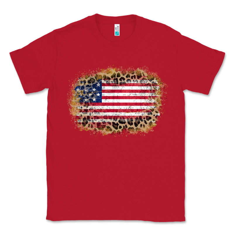 America Leopard Glitter Flag Classic Tee by Zillion Design Studio | Teevron