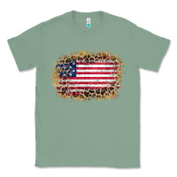 Sage america leopard glitter flag Classic Tee - Zillion Design Studio