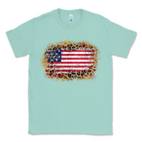 Seafoam america leopard glitter flag Classic Tee - Zillion Design Studio