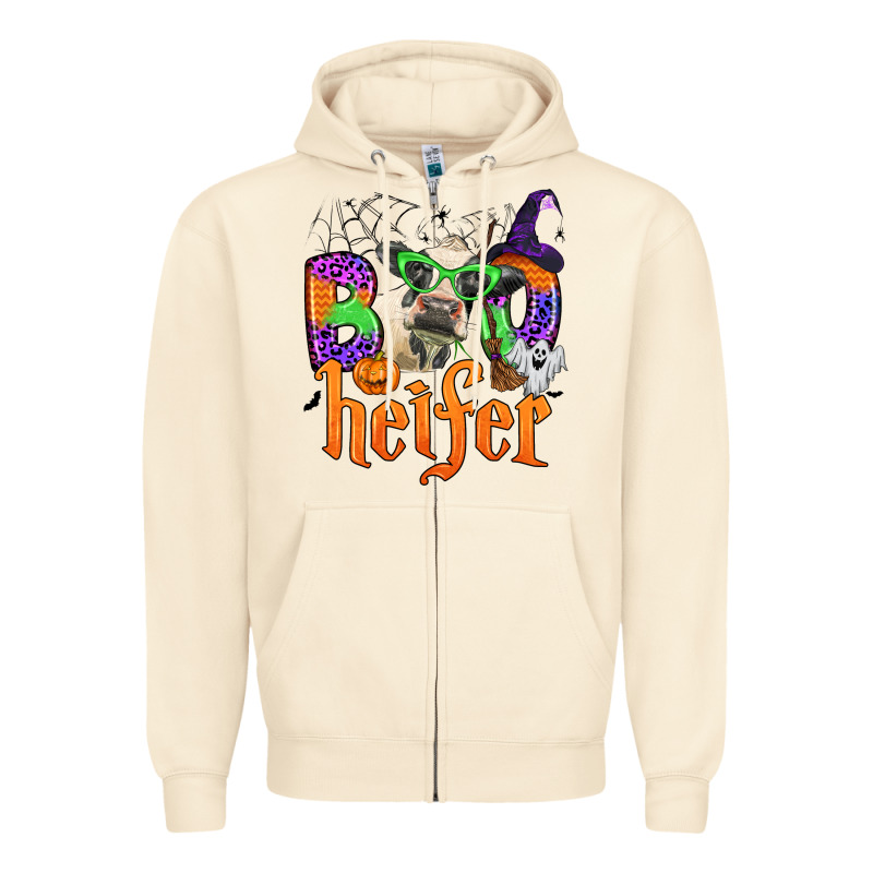 Boo Heifer Zipper Hoodie by Zillion Design Studio | Teevron