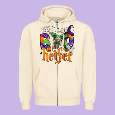 Boo Heifer Zipper Hoodie Designed By Zillion Design Studio